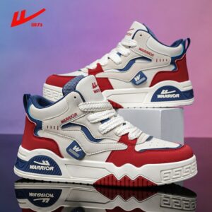 Warrior Jai Alai men’s synthetic leather mid-heel board shoes with anti-slip PVC sole Stylish men’s high-heeled board shoes with EVA foam cushioning